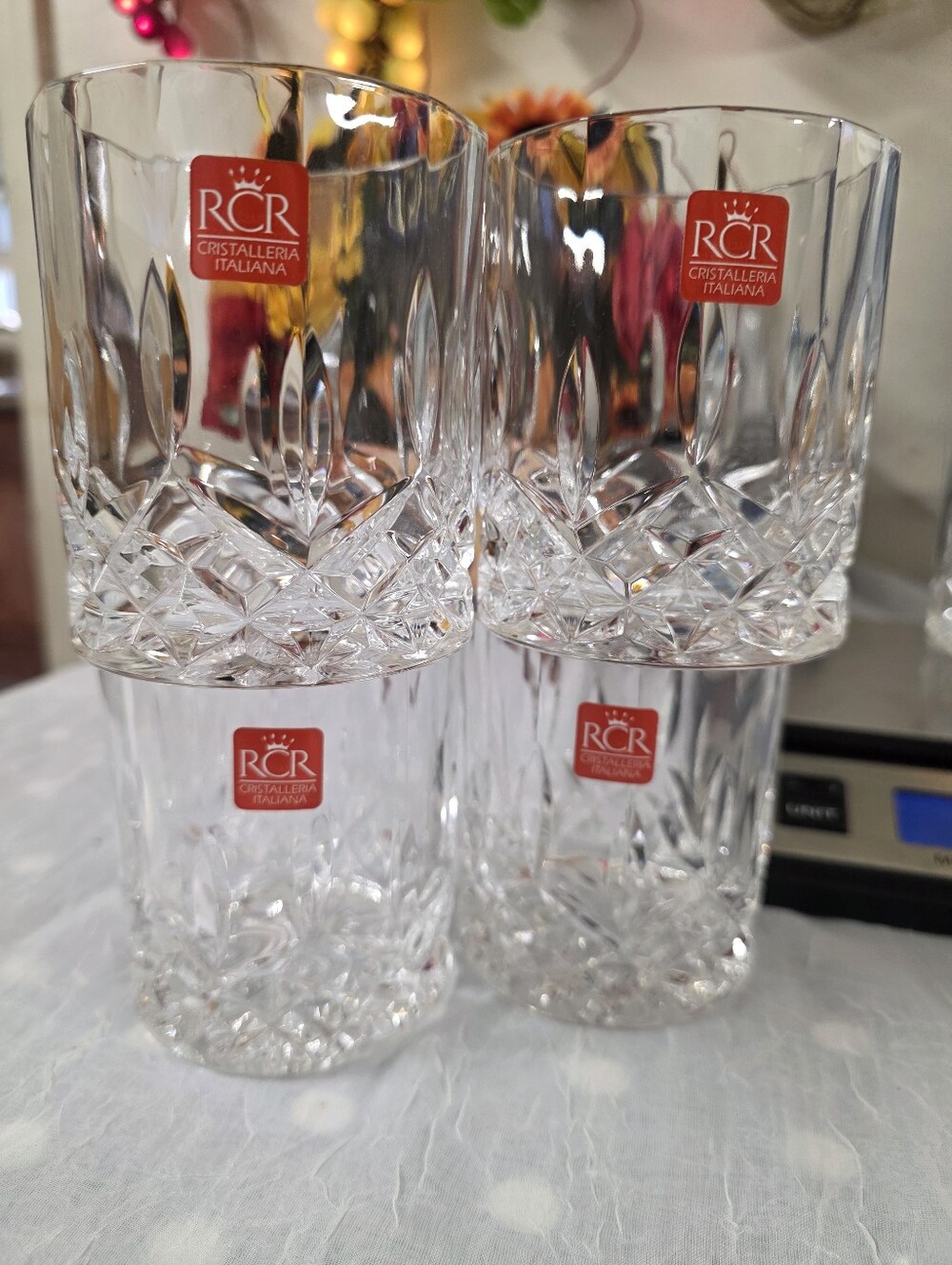NEW RCR Opera Crystal Whisky Tumblers  Luxion Eco Crystal Glass SET OF 4